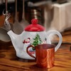 Housoutil Christmas Tree Teapot, Christmas Teapot with Handle, Ceramic Christmas