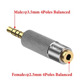 Geekria Apollo 3.5mm Balanced Male to 2.5mm Balanced Female Audio Jack Adapter, 3.5mm (1/8inch) to 2.5mm, Male to Female Plug Adapter, Gold Plated Convert Connector Adapter
