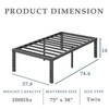 FSCHOS Twin-Bed-Frames / 18 Inch Metal-Bed-Frame-Twin/No Box Spring Needed/Easy Assembly/Reinforced