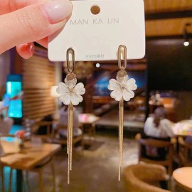 Unbranded Crystal Flower Long Dangle Drop Earrings for Women,Elegant Tassel Earrings,Gift