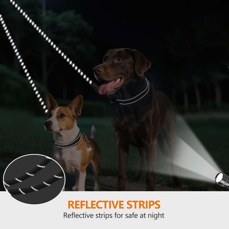 Taglory Double Dog Leash | Reflective Rope | No Tangle