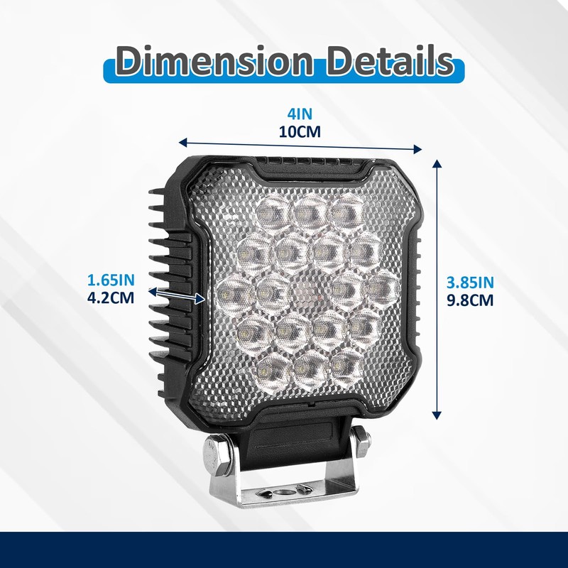 Wsays 4 Inch 18LED 36W Backup Reverse Back-up Light Plug