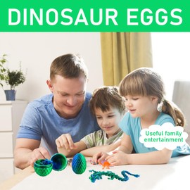 Xynqura Dragon Egg with Dragon 3D, 3D Printed Dragon, 3D Dragon, Realistic Dragon Eggs in the Egg Jointed Fully Movable, Surprise Easter Dragon Eggs, Home Decor (Radiation Green)