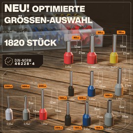 BAURIX® Crimping Pliers Set with 1800 Wire End Ferrules Set, Self-Adjusting Wire End Ferrules for 0.25-10 mm², 8-18 mm, Crimping Pliers, Crimping Pliers, Crimping Pliers, Crimping Pliers