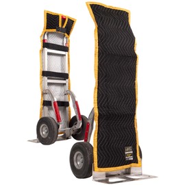 US Cargo Control Quilted Hand Truck Covers 50" x 16" (12-Pack). Squared Top Hand Truck Pad with Hook and Loop Straps, Padded Cotton/Polyester Quilted Furniture Pads for Moving, Storage, Deliveries
