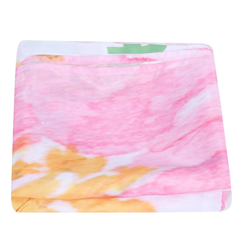 Summer Floral Pattern Shower Curtain with Hook Bathroom Curtain for