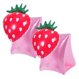 TOYANDONA Pack Boys and Girls Arm Floats Strawberry Design Inflatable Swim Rings Comfortable Pool Safety Training