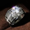 LRGKMCWTOB Men's Ring Zircon Ring for Men 13mm Mens Wedding