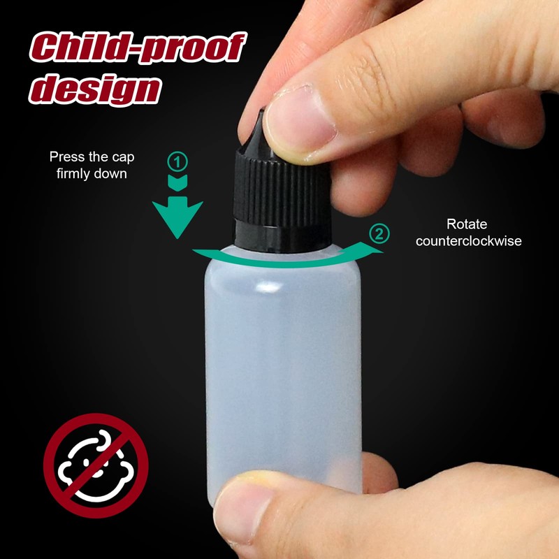 Reyshin 20 Pack 30ml Plastic Dropper Bottle, Plastic Empty Squeezable