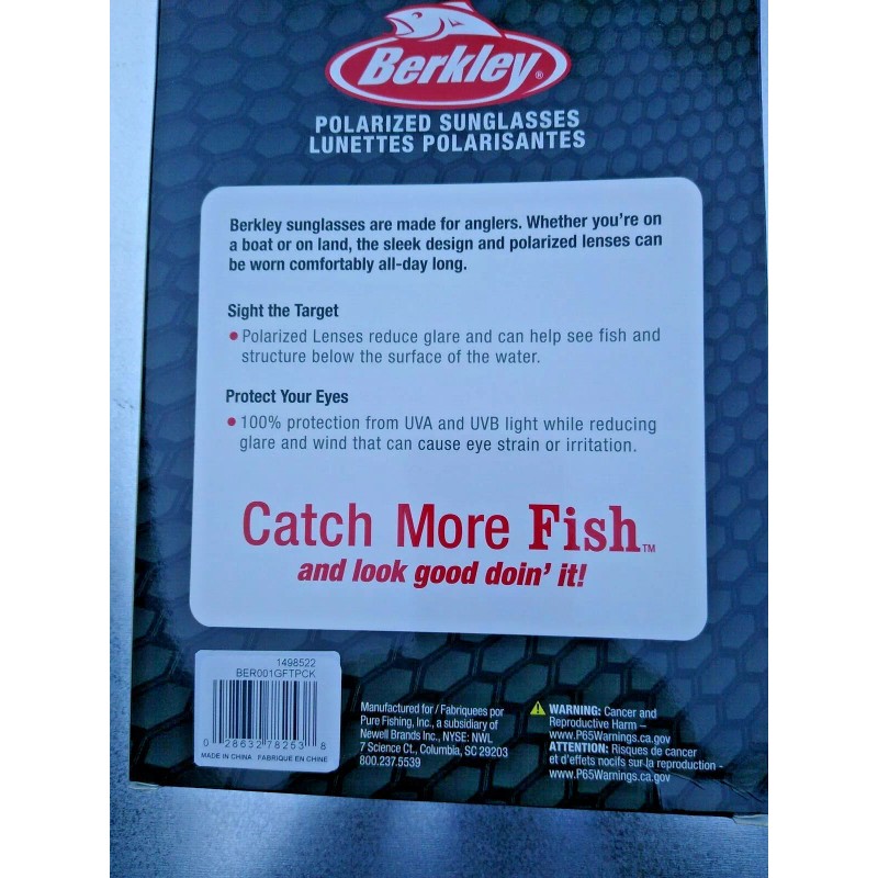 Berkeley Polarized Sunglasses Zipped Hard Case Microfiber Case Retainer Cord