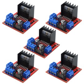 L-298N Motor Drive Controller Board Module Dual H Bridge DC Step Module, QIQIAZI Mini Stepper Motor Drive Controller Board Module for Arduino (Pack of 5)