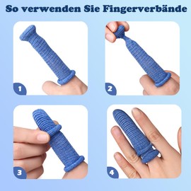 EUDUQ Finger Bandage, Pack of 32 Finger Bandages, Finger Protection Finger Cots Bandage, Highly Breathable Finger Bob, Stretchy Finger Plasters, Fingertip Bandage for Finger Protection in Injury