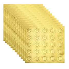 Leucasa 300 Pieces Envelope Stickers Wax Seal Stickers Gold Embossed Envelope Seal Stickers for Envelopes,Wedding Invitations,Greeting Cards,Party Favors