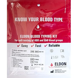 Original Home Blood Typing Kit - New Packaging + Improved Lancet - Single Kit