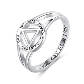 AOBOCO Sobriety Rings for Women AA Ring Sobriety Gifts 925 Sterling Silver Alcoholics Anonymous Gifts Stay Sober Recovery Jewelry for Men Women Her (7)