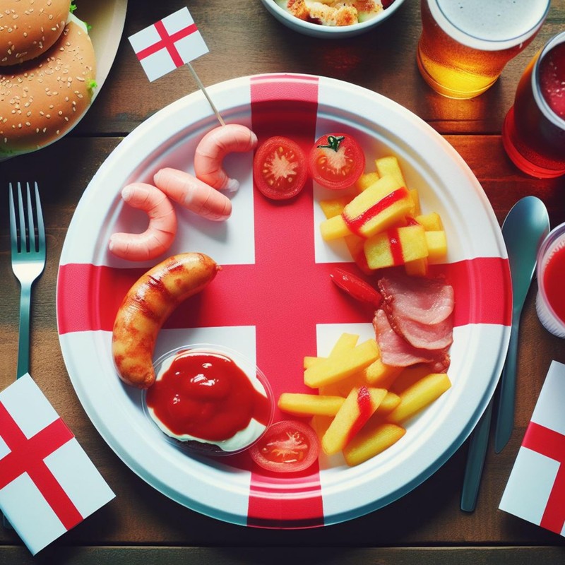 Lizzy 20Pcs England Paper Plates | St George Party Supplies