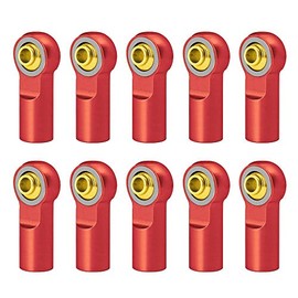 10Pcs M3 RC Link Tie Rod End Ball Joint Head Holder Support Rod End Tool for 1/10 RC Car Truck Buggy Crawler(10PCS,red)