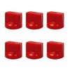 FLEOR 6pcs Red Plastic Guitar Amp Knobs Flat Flush Head