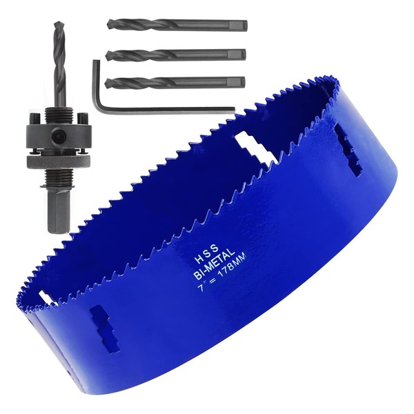LANIAKEA 7 Inch Bi-Metal Hole Saw 178MM M42 Annular Hole