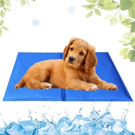LEZUAN Dog Cooling Mat with Non-Toxic Gel, Self-Cooling Dog Mat, Scratch-Resistant, Washable Cooling Pad for Pets, Durable Dog Cold Mat, Perfect for Hot Summer (Blue, 40 x 50 cm)
