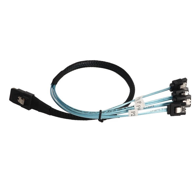 Mini SAS to 4 SATA Cable 7Pin 12Gbps Tinplated Copper