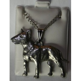 Bull Terrier Dog Harris Fine Pewter Pendant w Chain Necklace USA Made