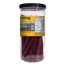 Tillamook Country Smoker Real Hardwood Smoked Sausages, Pepper, 15.2 Ounce Tall Jar, 20 Count