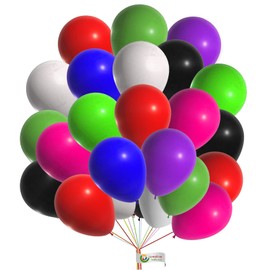 10 inch Multi-Color Balloons Colorful Round Party Balloons for Birthday Party Wedding Anniversary Baby Shower Festival Decoration Supplies Pack of 25