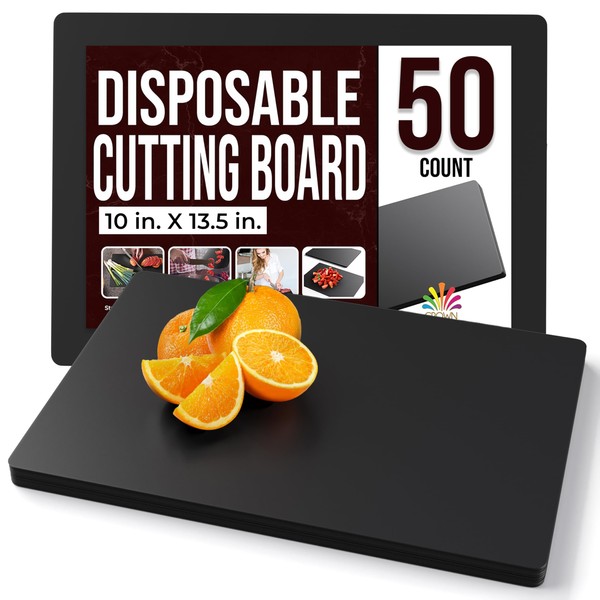 Disposable Cutting Boards for Kitchen 50 Count Black Cutting Board