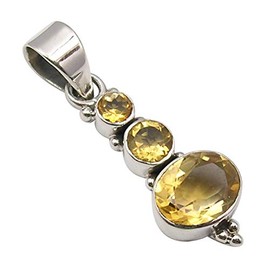 SilverStarJewel Colgante redondo de citrino tcw de corte ovalado de 3,9 cm, plata de ley 925