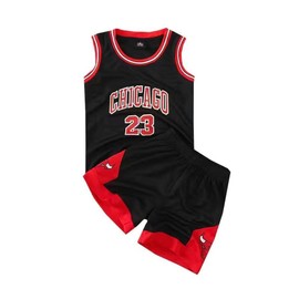 FASIOHDIO Camiset Basketball Kids Set Basketball Boys Basketball Suits Boys Basketball Shorts for Boys and Tank Tops Basketball Equipment Child, Black, 4-5 años/XS
