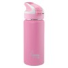 Laken Summit Insulated Kids Water Bottle with Sport Straw Cap and Lock, Double Wall Stainless Steel, Leakproof, 12oz, Pink