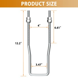 Famiron Wall Mount Spare Tire Carrier, 12 inch U-Bolt Zinc Plated Spare Tire Mount Bracket, fit Ski Boat, Fishing Boat or Sailboat Trailer