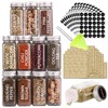 SWOMMOLY 36 Glass Spice Jars with 703 Spice Labels, Empty