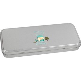 Azeeda 'Enjoy Your New Home And Garden ' Metal Hinged Stationery Tin/Storage Box (TT00248929)