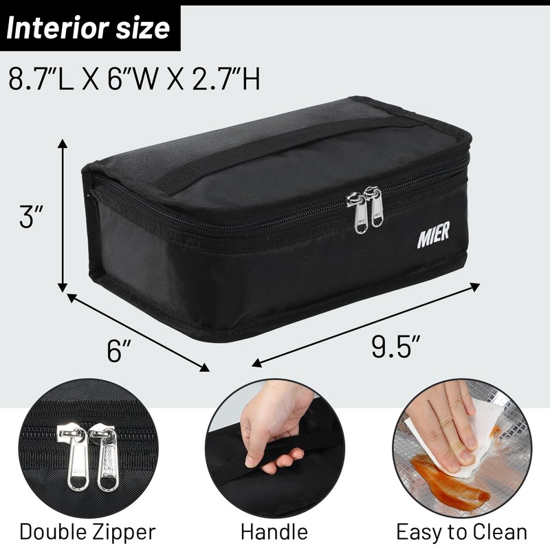 MIER Insulated Lunch Bag Small Lunch Box Bag Women Men