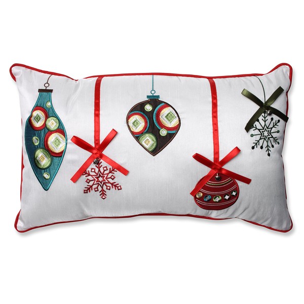Pillow Perfect Holiday Ornaments Rectangular Throw Pillow, 11.5" x 18.5",