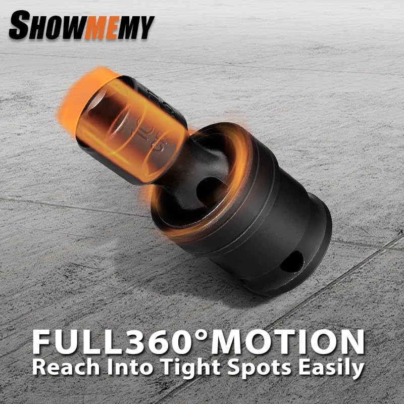 SHOWMEMY Drive Impact Universal Joint Socket Set, 6 Points, Shallow