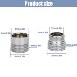 DOKRIN Aerator 2 Pieces Metal Tap Adapters 18mm to 22mm Water Saving Metal Metal Adapter for Water Saving Kitchen Faucets