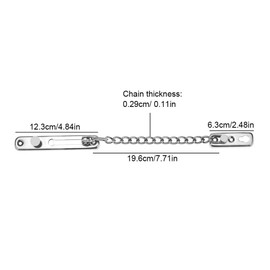 FTVOGUE Stainless Steel Security Door Chain Safety Door Lock Anti-Theft Chain Latch Slide Bolt with Screws (03)