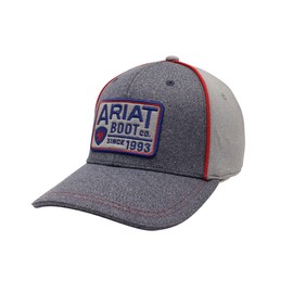 ARIAT Men's Heather Patch Logo Adjustable Snapback Hat Grey