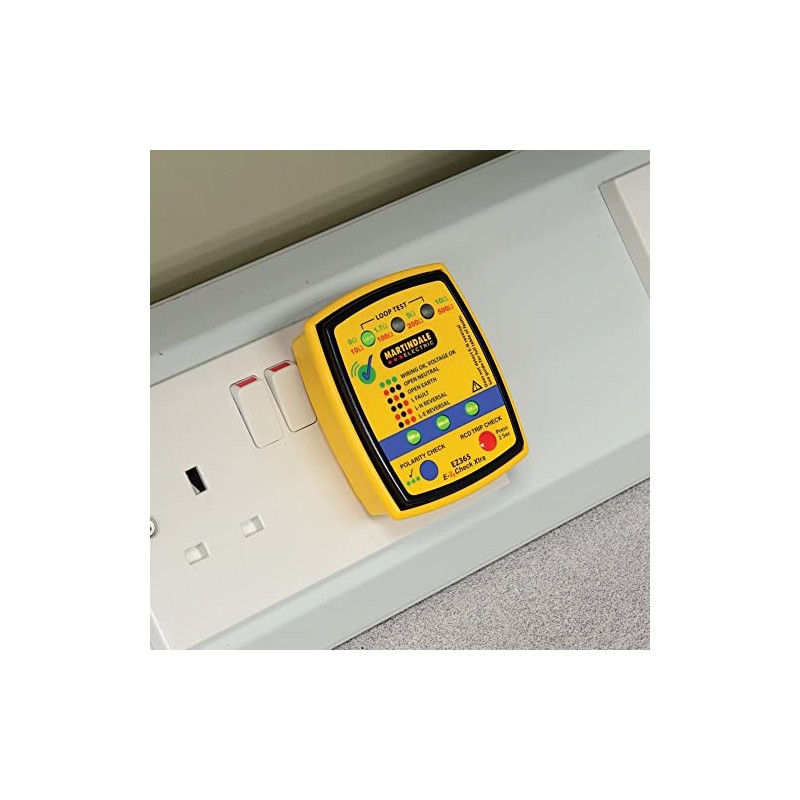 Martindale EZ365 Socket, Earth Loop and RCD Tester, Yellow, 65