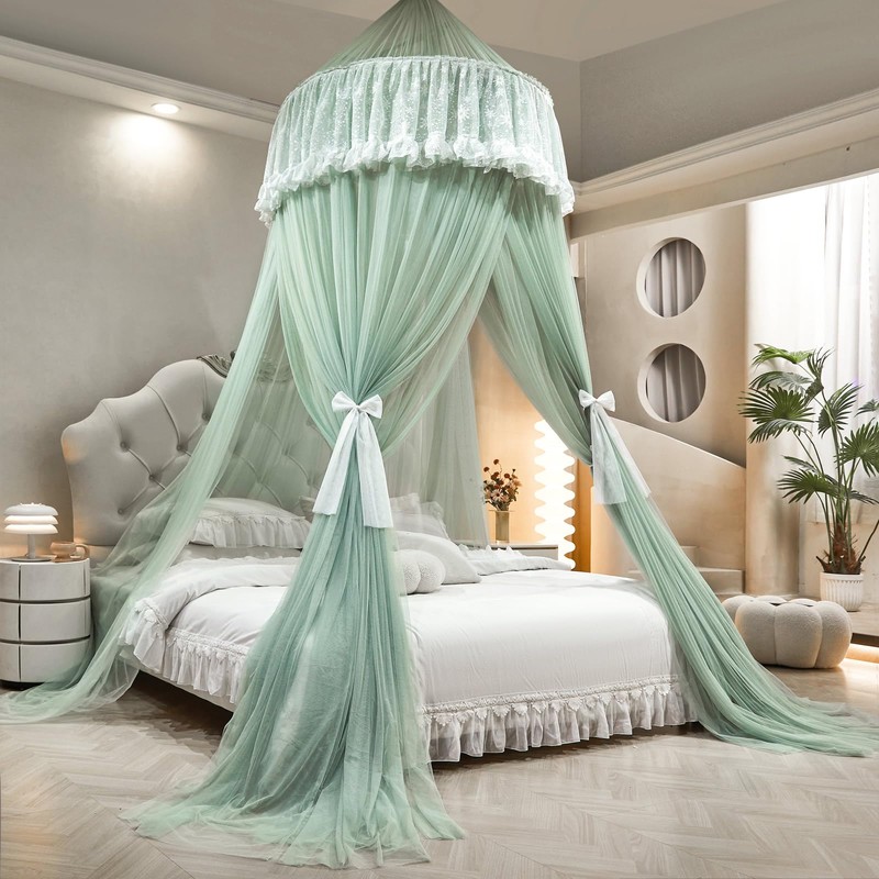 AIKASY Princess Bed Canopy for Girls – Double Layer Sheer