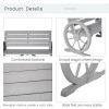 Rustic 2 Person Wagon Wheel Bench Grey Patio Outdoor Furniturecolor: