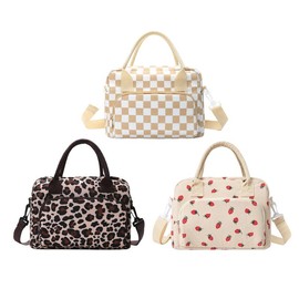 Lunch Bag for Women Men 11 L Large Insulated Reusable Lunch Box Girls Water Resistant Portable Cooler Tote Bag for Work Picnic:_Pink Bow