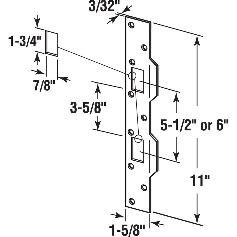 Prime-Line U 10385 Door Strike, for Use with 5-1/2 In.