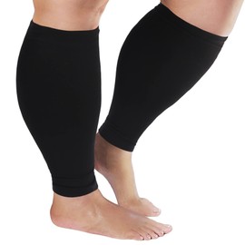 Plus Size Compression Sleeves for Calves Women Wide Calf Compression Legs Sleeves Men XXL, Relieve Varicose Veins, Edema, Swelling, Soreness, Shin splints, for Work, Travel, Sports and Daily Wear