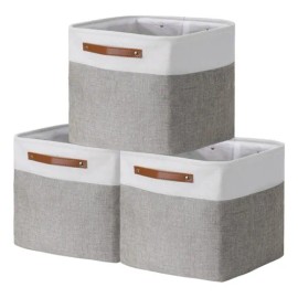 Mu:4life Set 3 Cubos Tela Almacenamiento Plegable 28x28x28cm