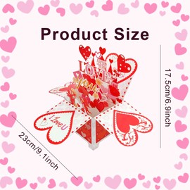 Valentines Day Card Pop Up 3D Greeting Loved Card Romantic Valentines Card for Her Valentines Gifts Card for Birthday, Wedding, Valentine's Day