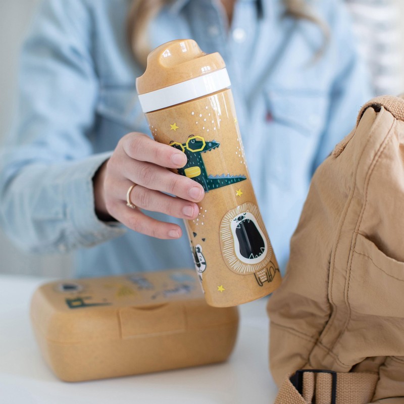 Koziol Oase Zoo Water Bottle 425 ml Nature Wood 1460702